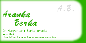 aranka berka business card